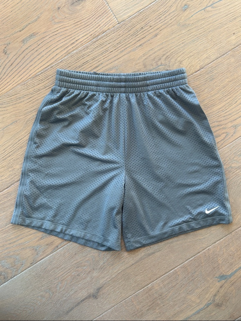 Nike DRI-FIT Boys Grey Mesh Athletic Shorts